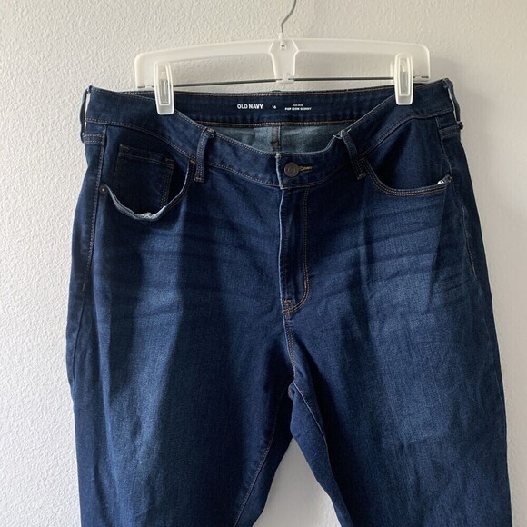 Old Navy Womens Plus Size 16 Blue Mid Rise Pop Icon Skinny Stretch Jeans - Picture 2 of 6